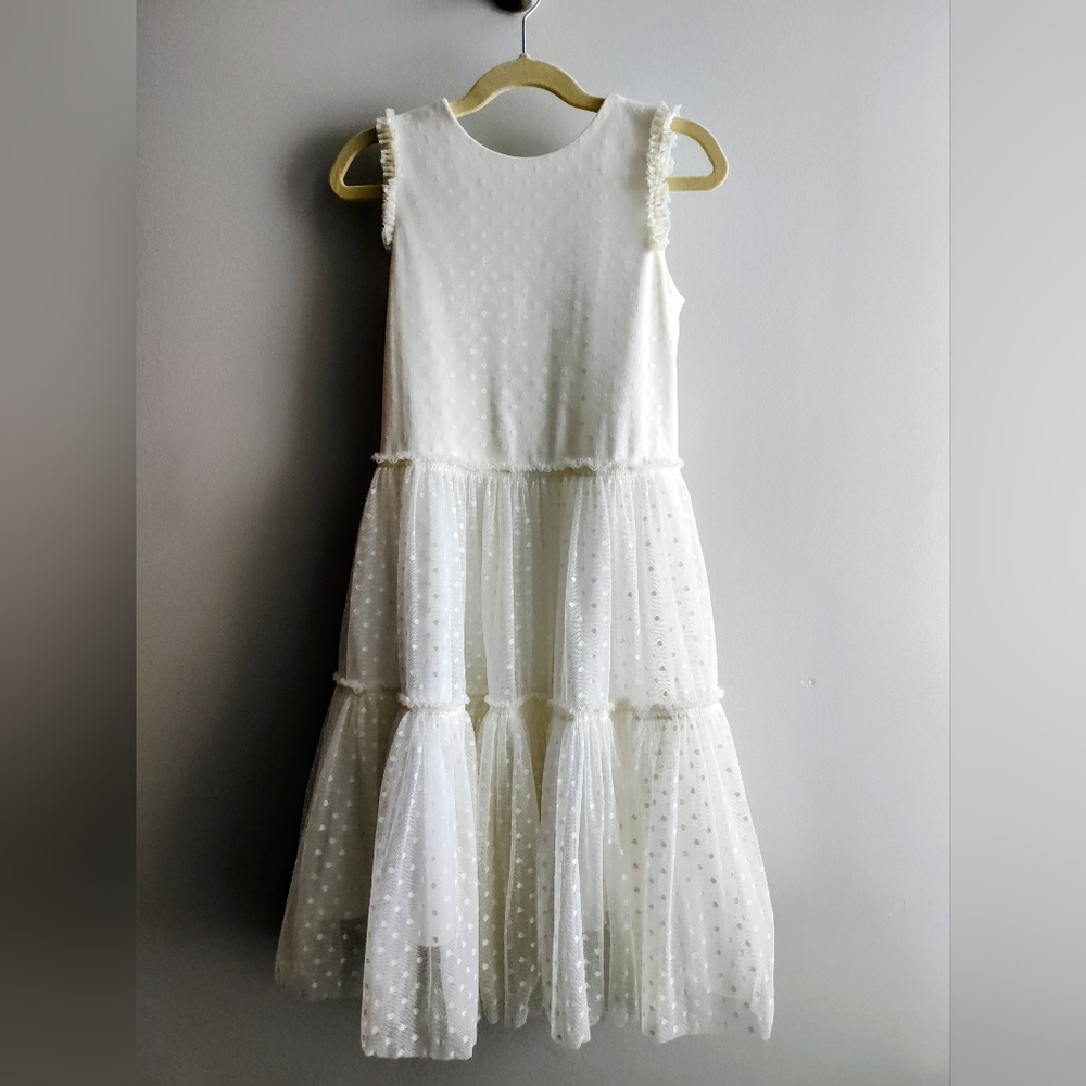 Zoe Ltd White Polka Dot Kids Dress